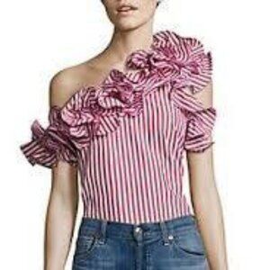 PETERSYN ARABELLA RUFFLED BLOUSE, SMALL
